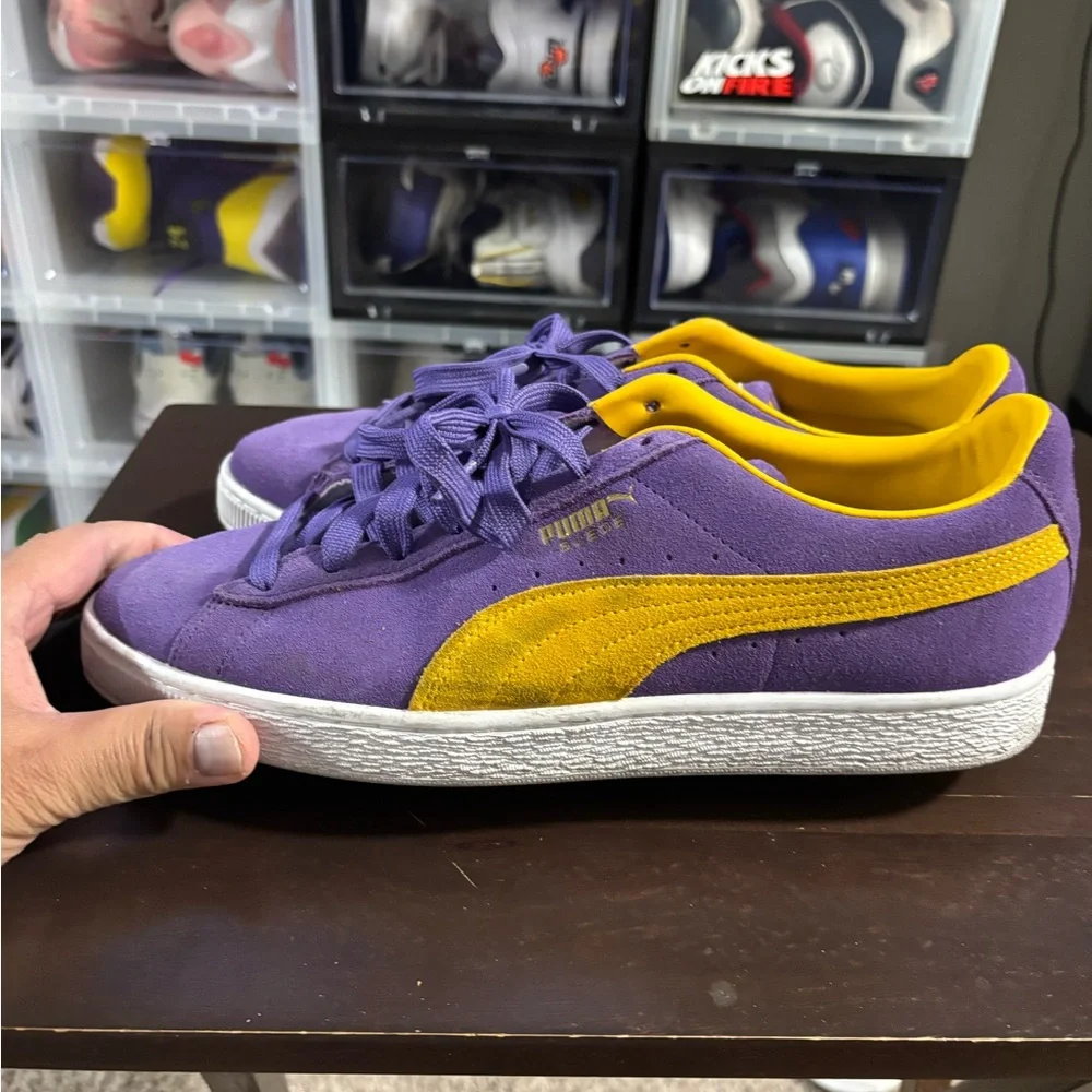 Puma suede, size 11, lakers colorway, no box - Picture 5 of 7
